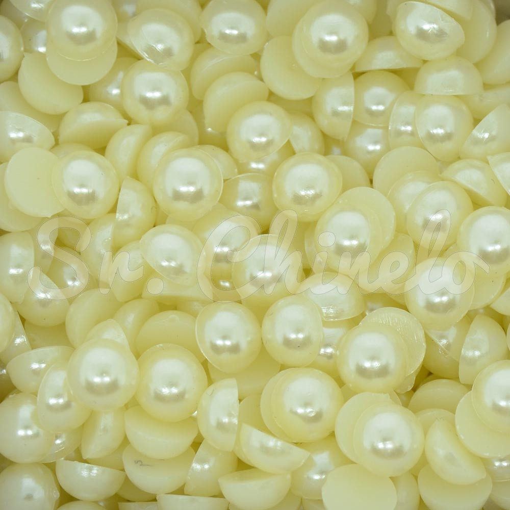 Meia Pérola ABS, 08mm, Creme 