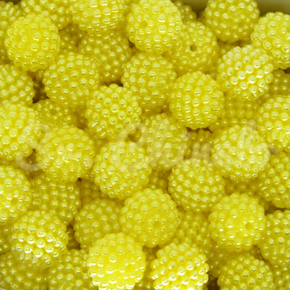 Pérola Craquelada Amora, 10mm, Amarelo Canário