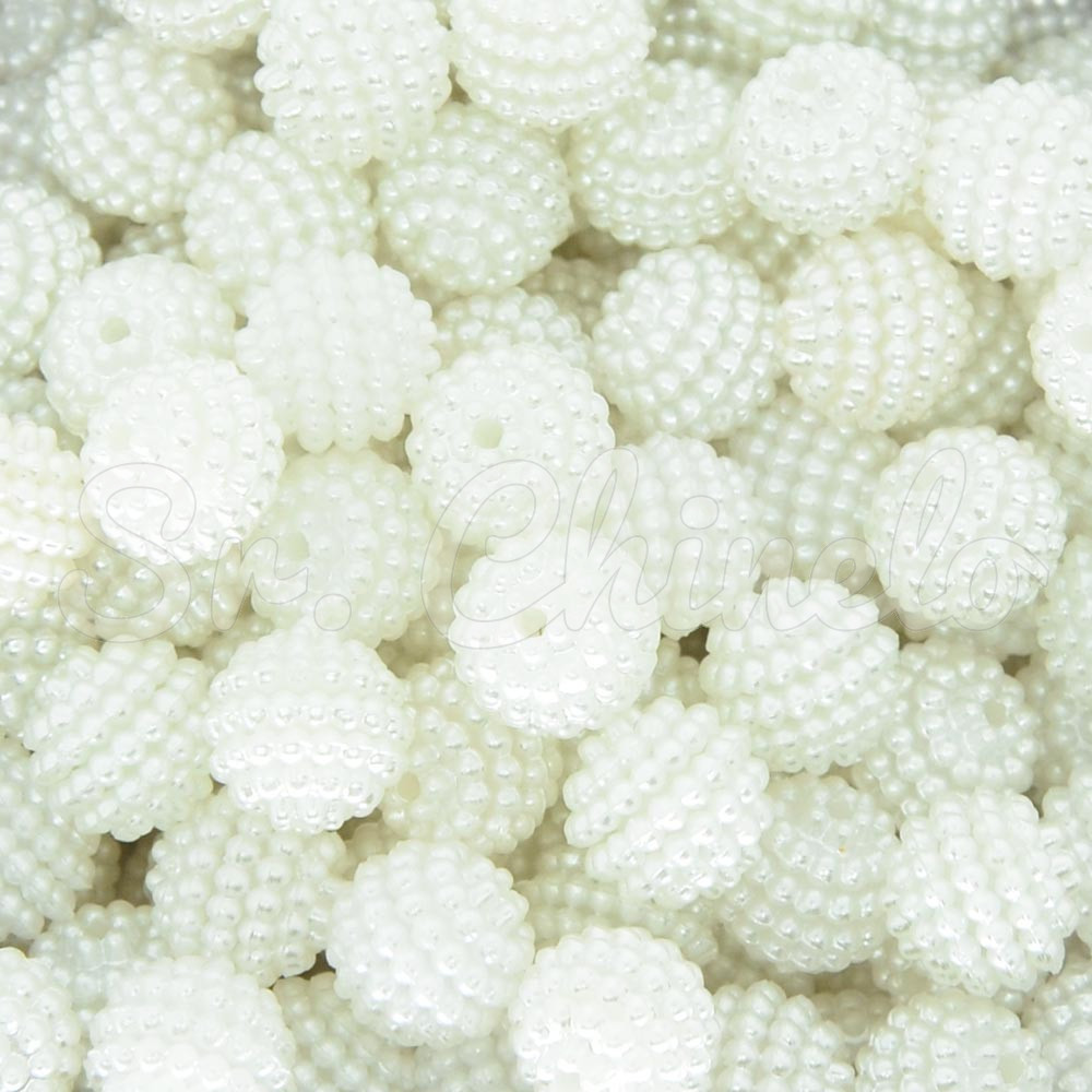 Pérola Craquelada Amora, 10mm, Branco