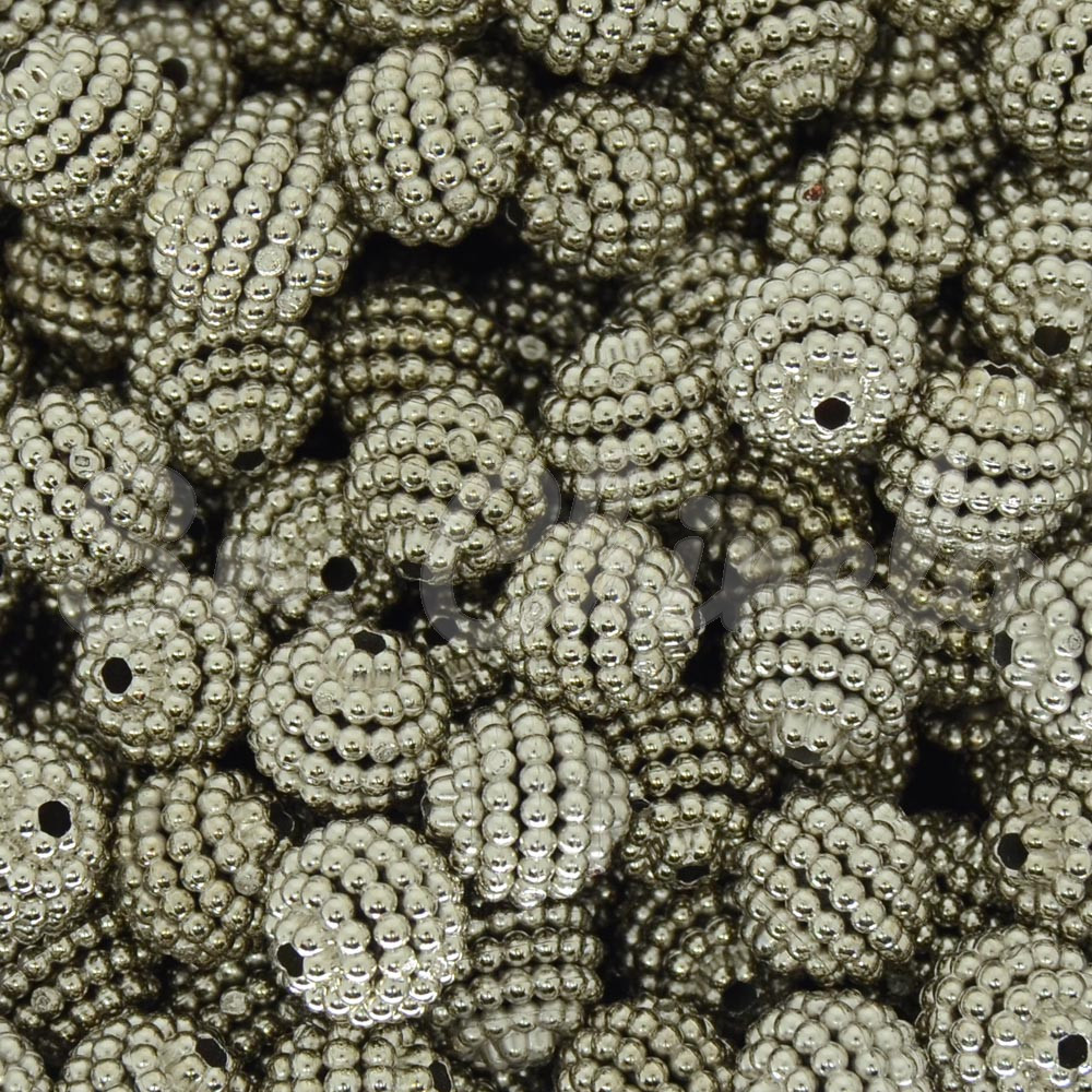 Pérola Craquelada Amora, 10mm, Prata