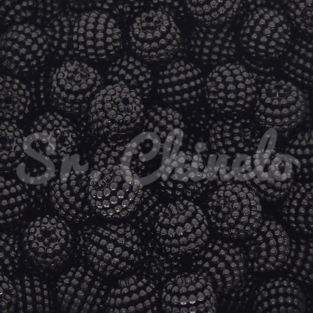 Pérola Craquelada Amora, 10mm, Preto