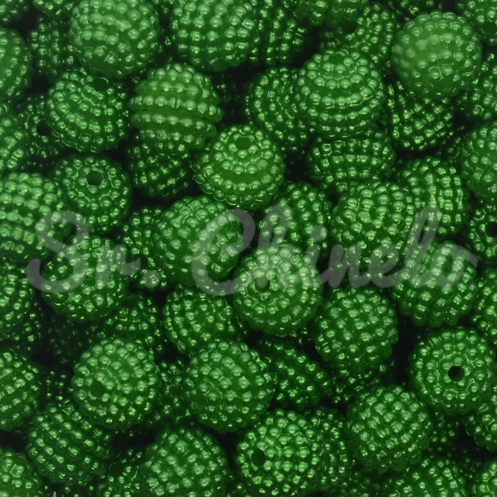 Pérola Craquelada Amora, 10mm, Verde Bandeira