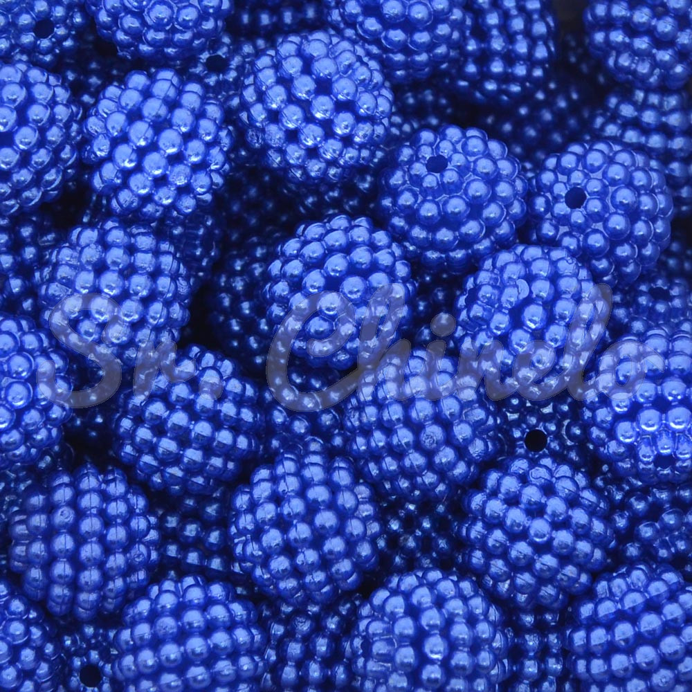 Pérola Craquelada Amora, 12mm, Azul Royal