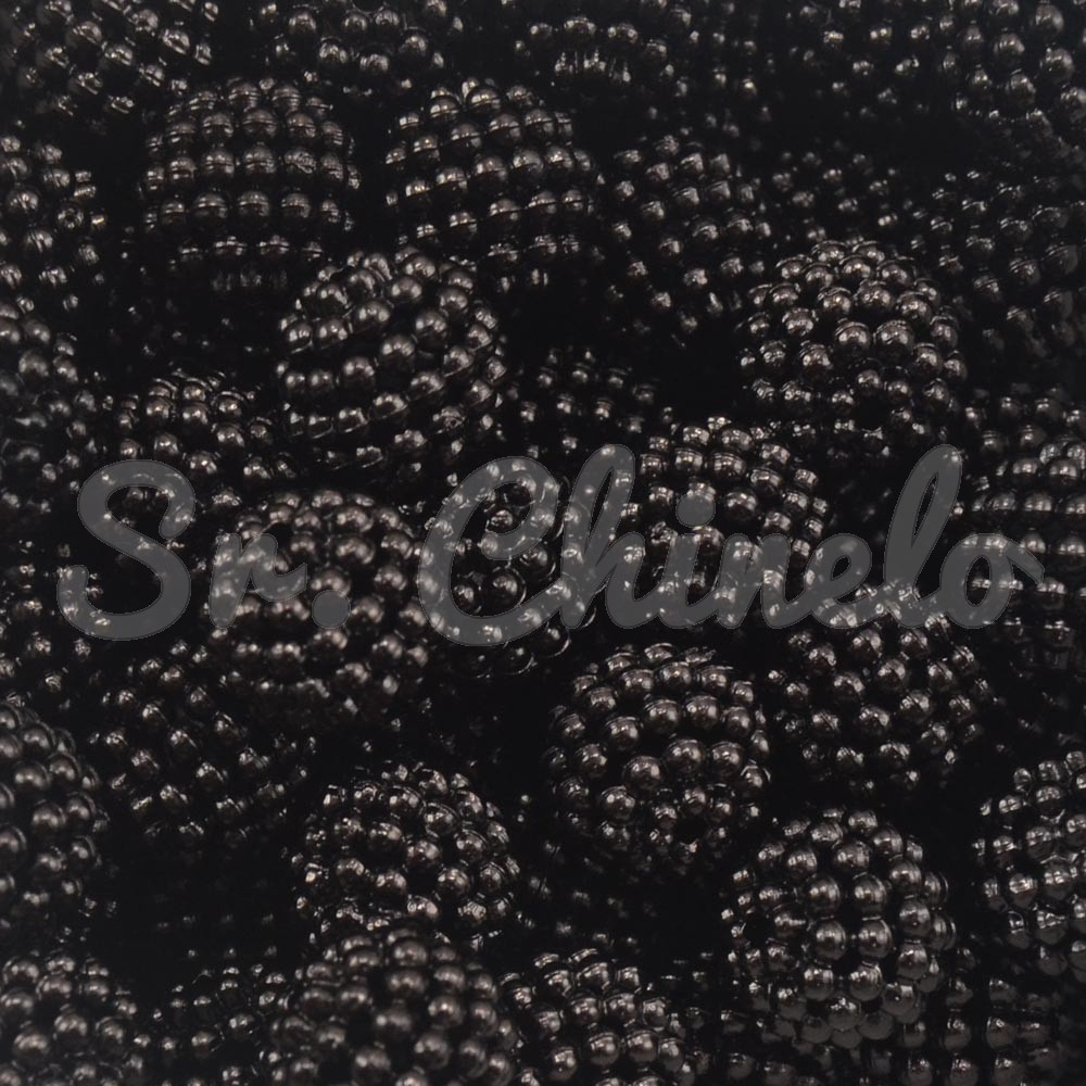 Pérola Craquelada Amora, 12mm, Preto
