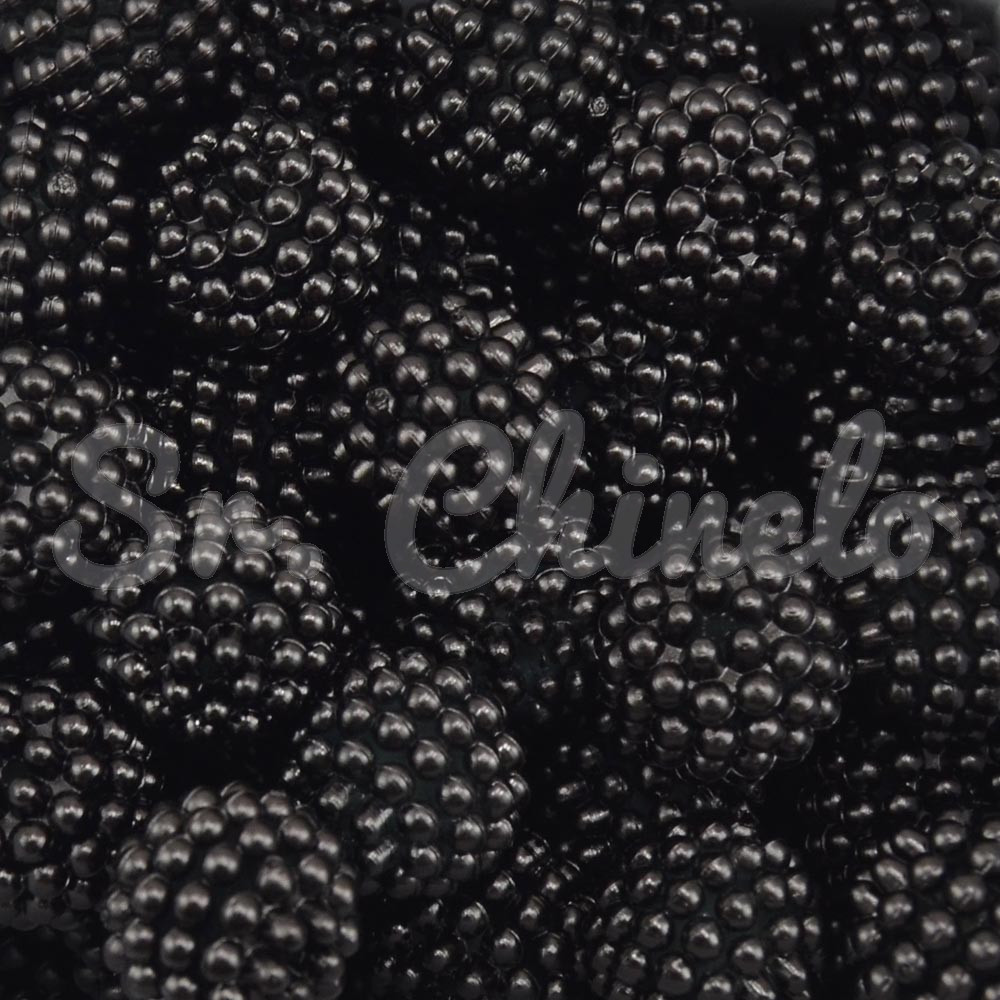 Pérola Craquelada Amora, 14mm, Preto