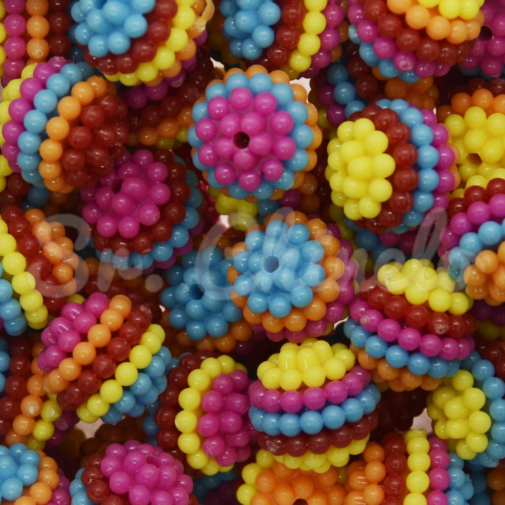 Pérola Craquelada Amora, 14mm, Colorido