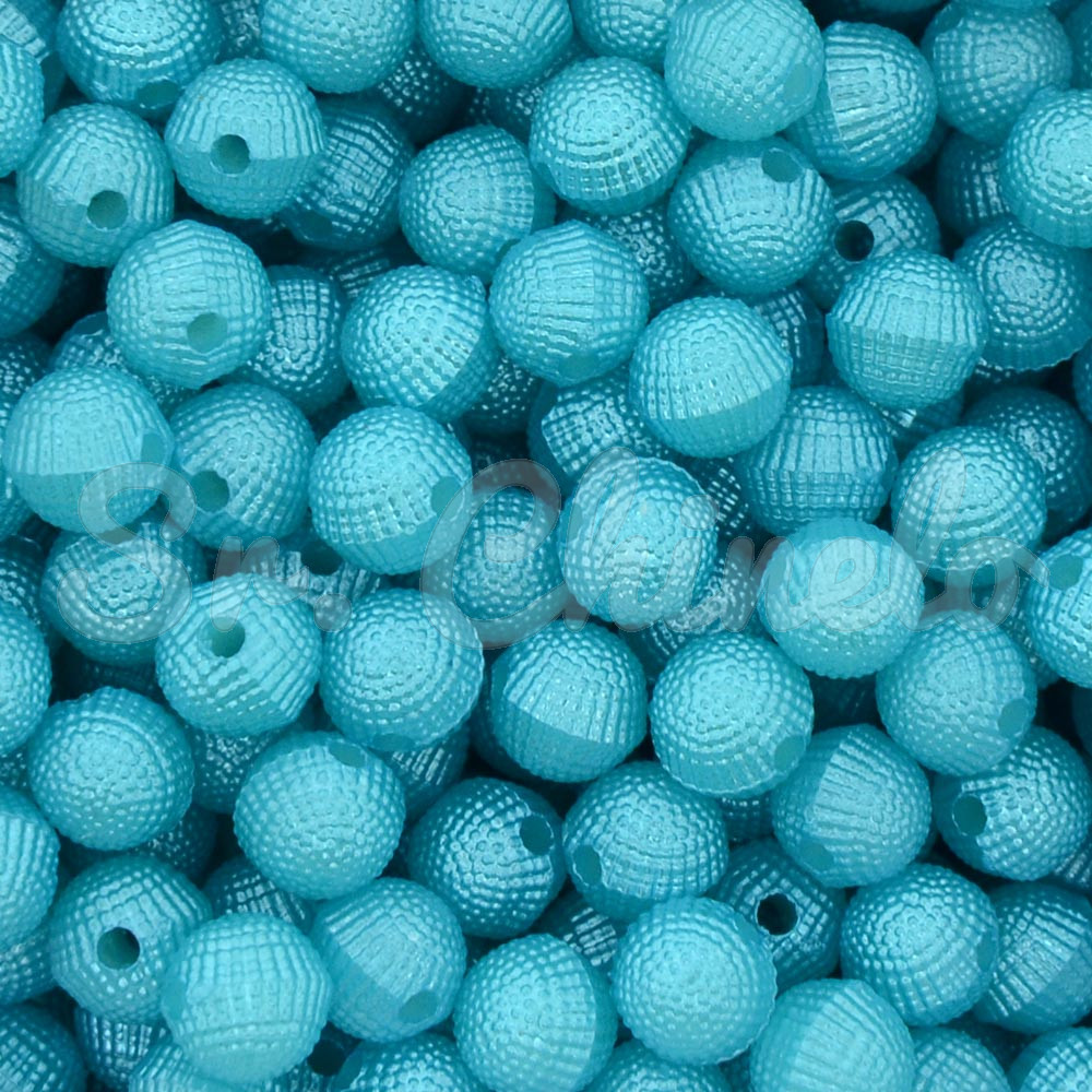 Pérola Craquelada, 08mm, Azul Turquesa