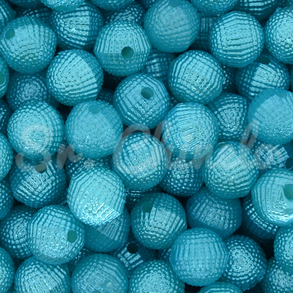 Pérola Craquelada, 10mm, Azul Turquesa