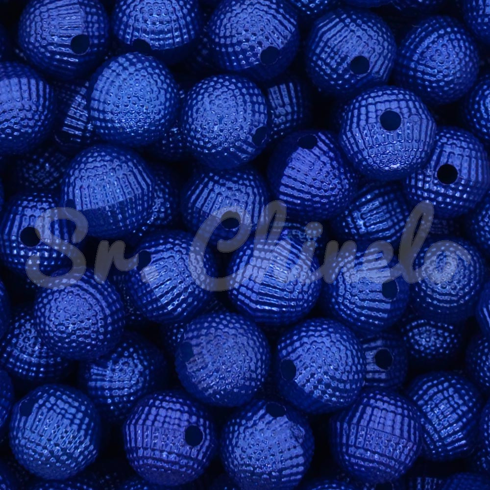 Pérola Craquelada, 10mm, Azul Royal
