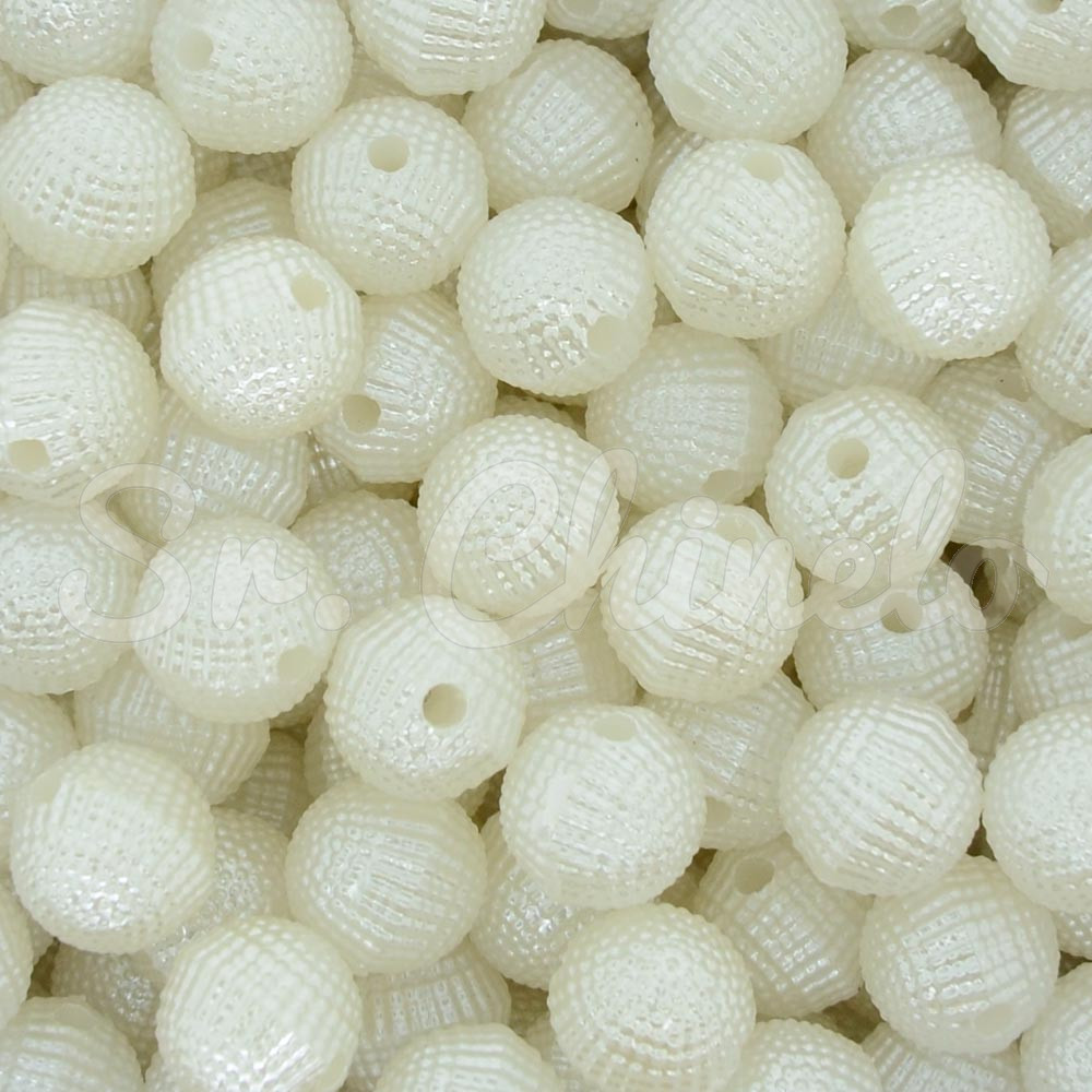 Pérola Craquelada, 10mm, Branco