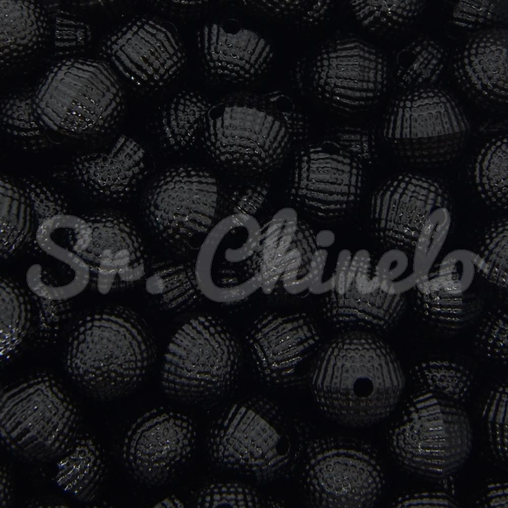 Pérola Craquelada, 10mm, Preto