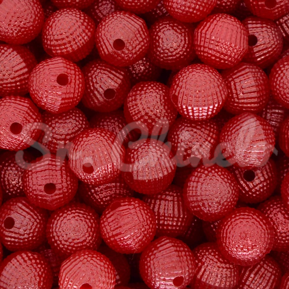 Pérola Craquelada, 10mm, Vermelho