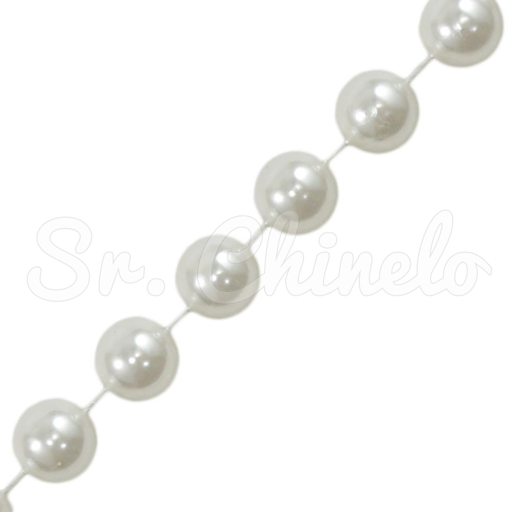 Fio de Pérola, 10mm, Branco