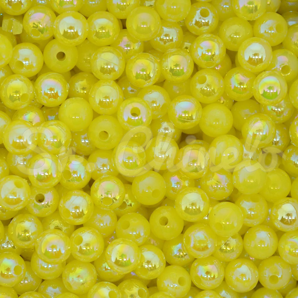 Pérola Irisada, 06mm, Amarelo Canário