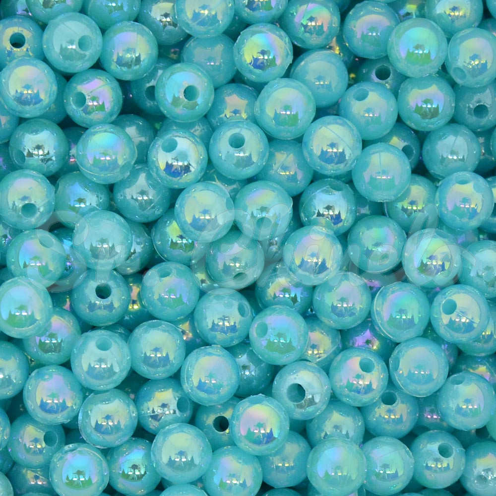 Pérola Irisada, 06mm, Azul Tiffany