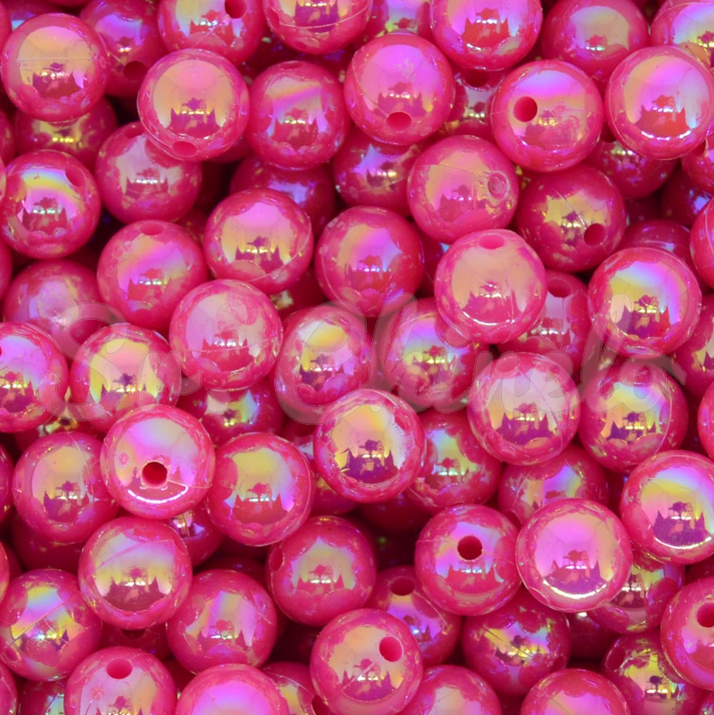 Pérola Irisada, 08mm, Rosa Choque