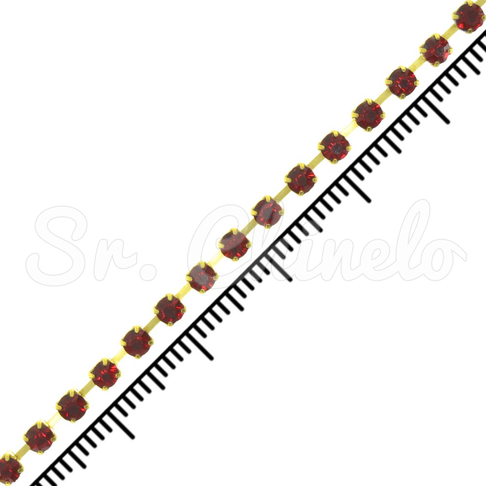 Fio de Strass, SS12, Ouro, Strass Light Siam