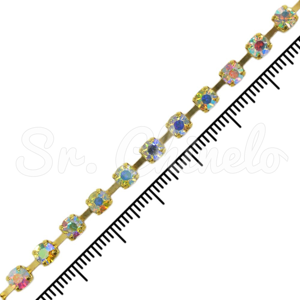 Fio de Strass, SS16, Ouro, Strass Furtacor
