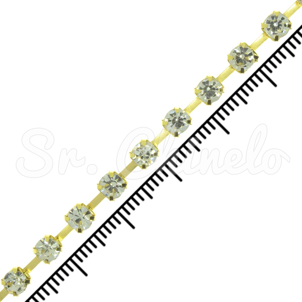 Fio de Strass, SS24, Ouro, Strass Cristal