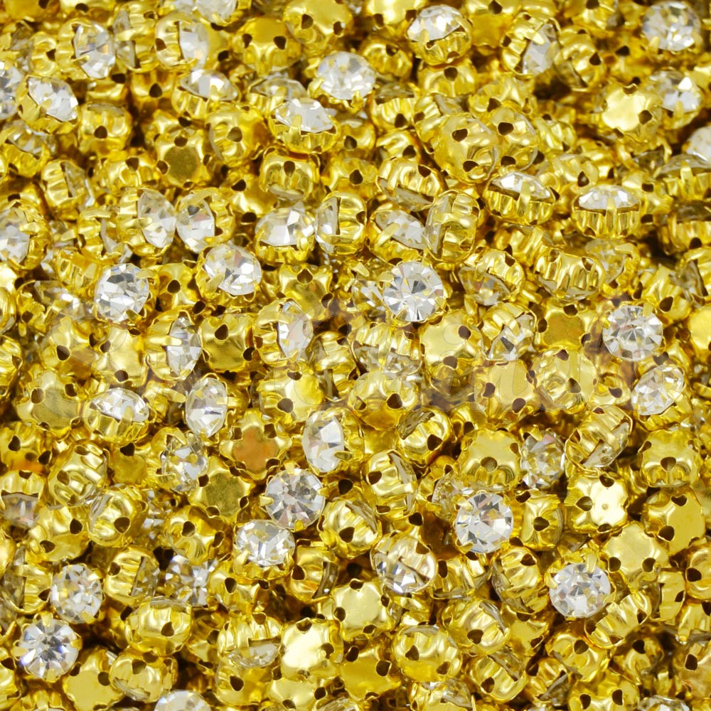 Strass de Costura, SS20, Ouro, Cristal