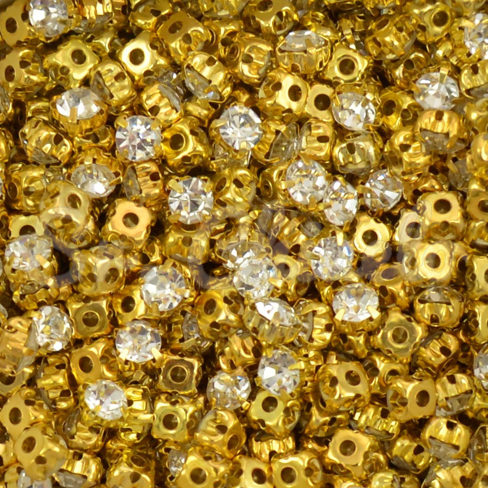 Strass de Costura, SS24, Ouro, Cristal