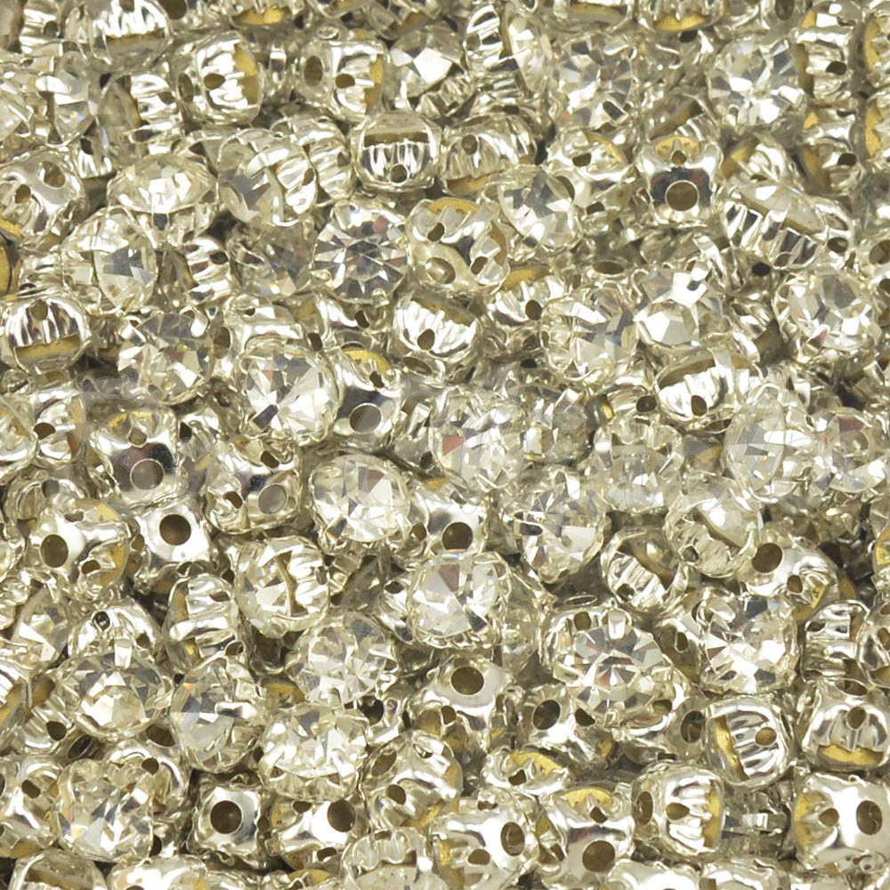 Strass de Costura, SS28, Prata, Cristal