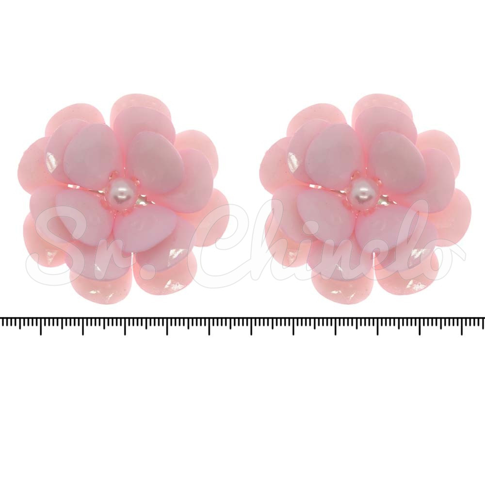 Flor de Acrílico, 5cm, Rosa Claro