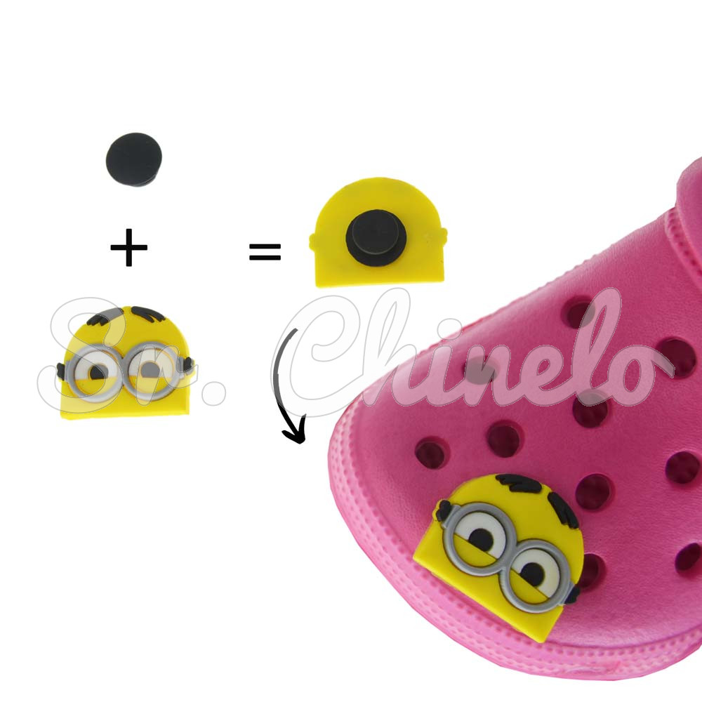 Adaptador Pin de Plástico, 13mm, para Crocs e Babuches, Preto