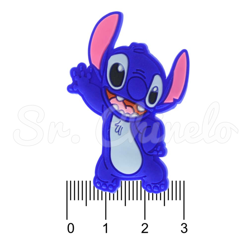 Aplique de Borracha, Stitch, Azul