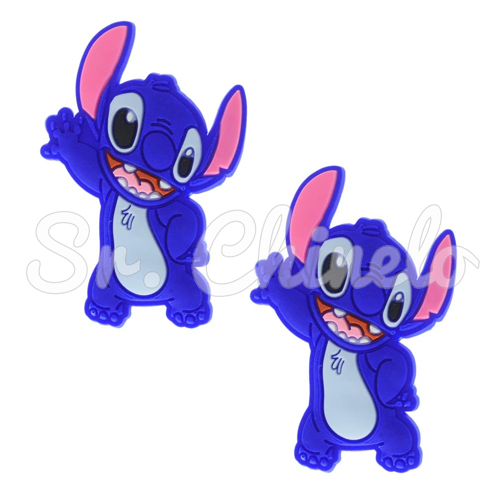 Aplique de Borracha, Stitch, Azul