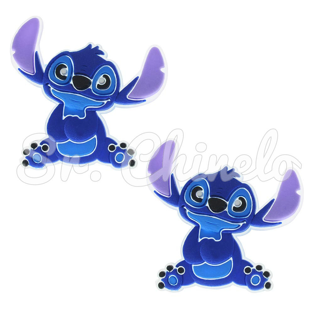 Aplique de Borracha, Stitch, Azul