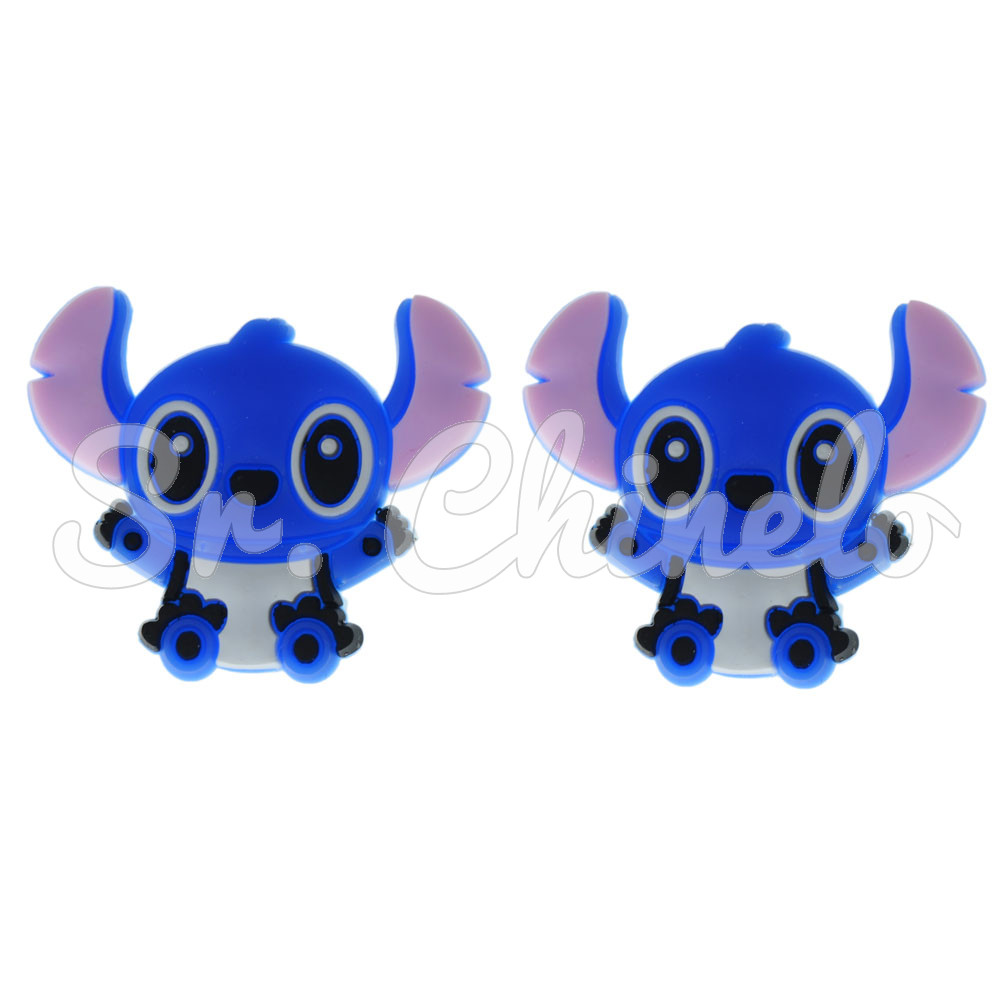 Aplique de Borracha, Personagem Stitch, Azul