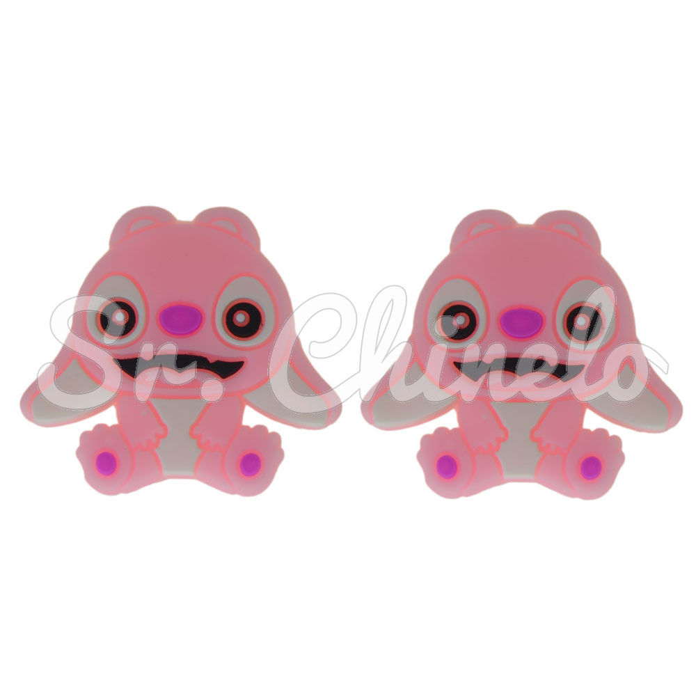 Aplique de Borracha, Personagem Stitch, Rosa