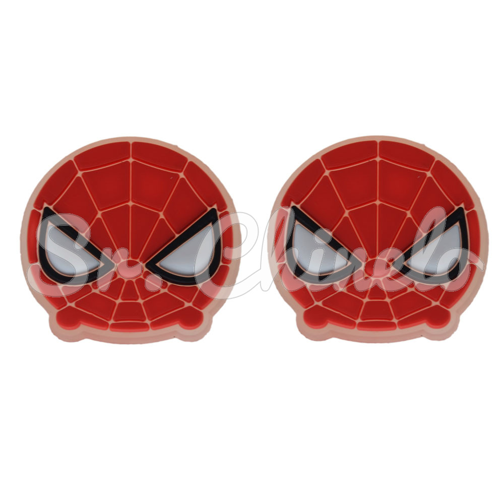 Aplique de Borracha, Super Herói, Homem Aranha, Vermelho/Preto/Branco