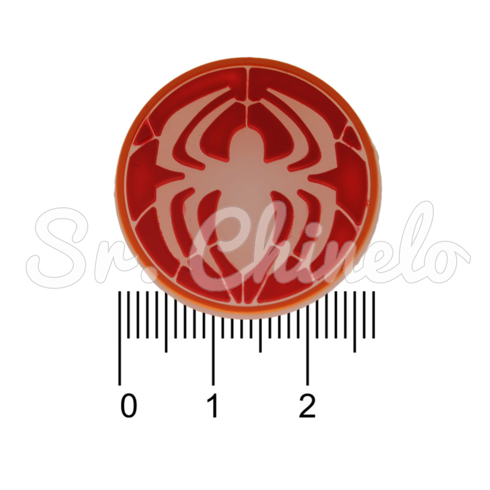 Aplique de Borracha, Super Herói, Homem Aranha, Vermelho/Transparente