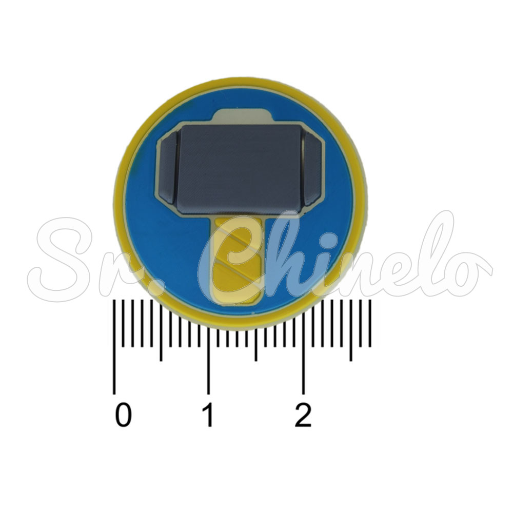 Aplique de Borracha, Super Herói, Thor, Azul/Amarelo/Cinza