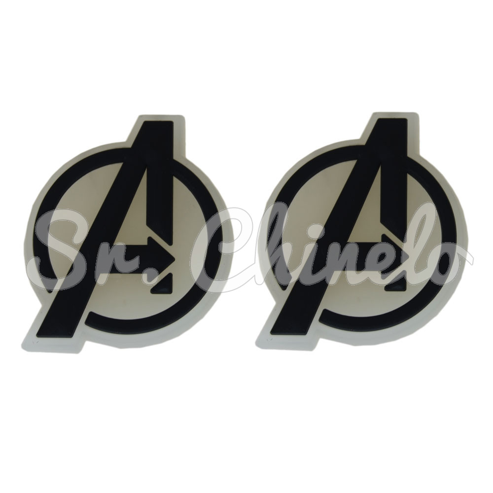 Aplique de Borracha, Super Herói, Avengers, Preto/Transparente