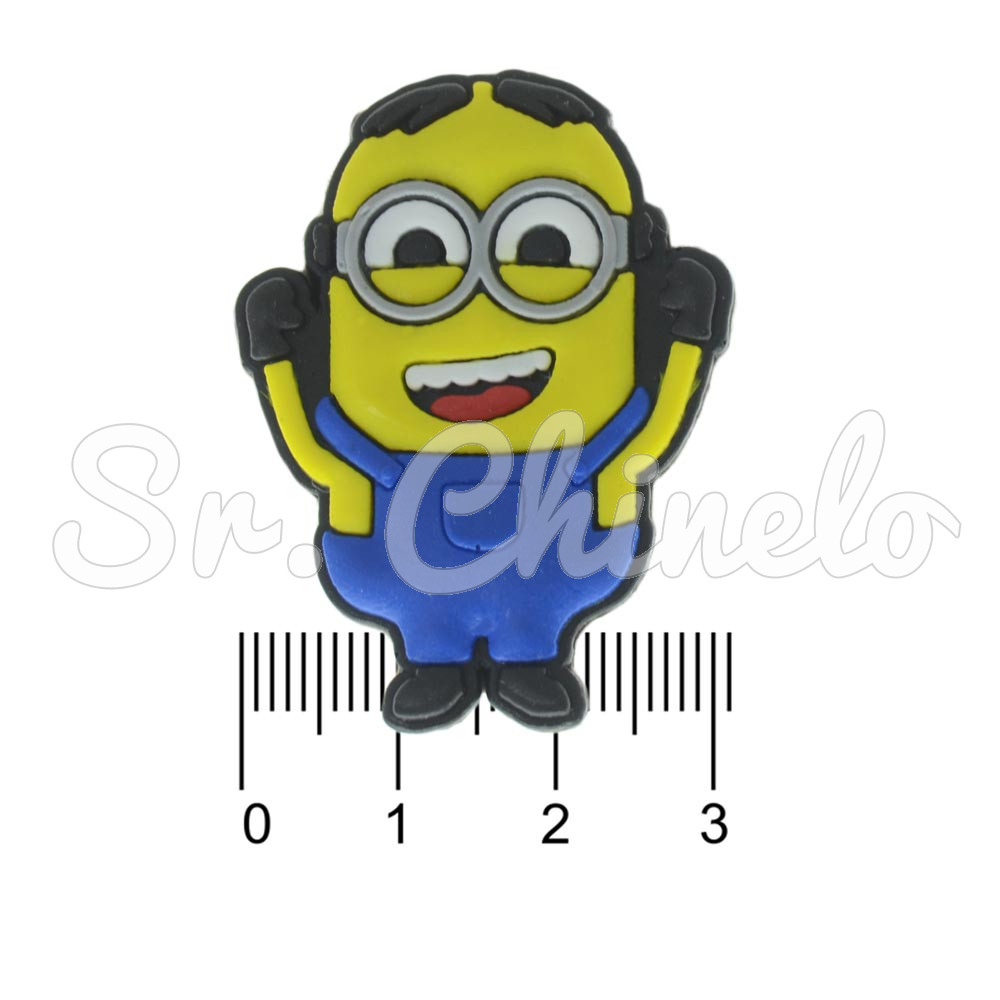 Aplique de Borracha, Minions, Amarelo/Azul