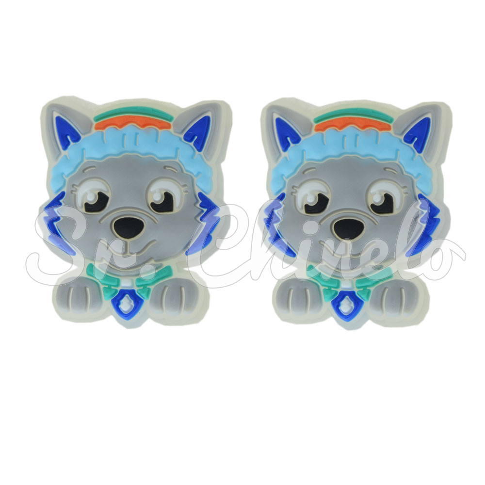 Aplique de Borracha, Patrulha Canina, Everest, Cinza/Azul
