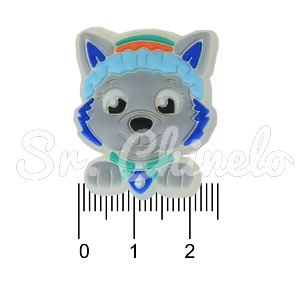 Aplique de Borracha, Patrulha Canina, Everest, Cinza/Azul
