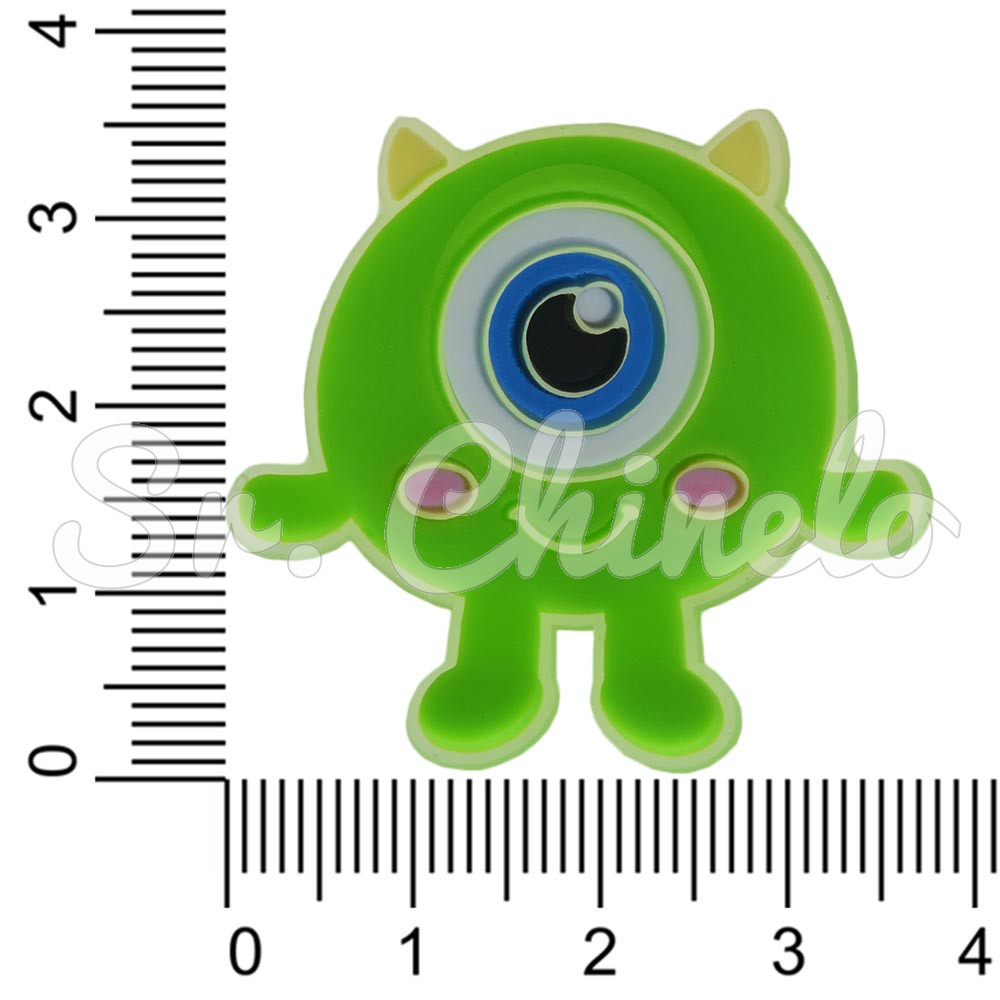 Aplique de Borracha, Monstros S A, Monstro Mike, Verde/Azul/Branco