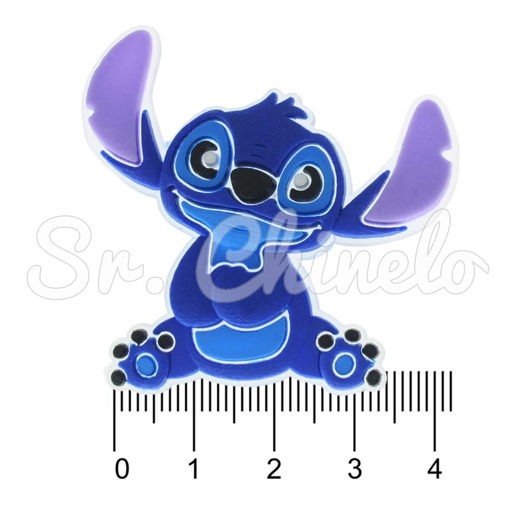 Aplique de Borracha, Stitch, Azul