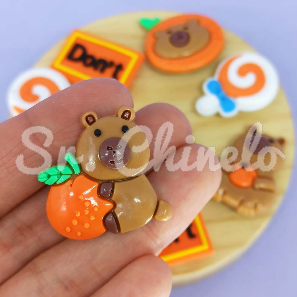 Kit Apliques Capivara para Babuche – 8 Unidades p/ Customizar
