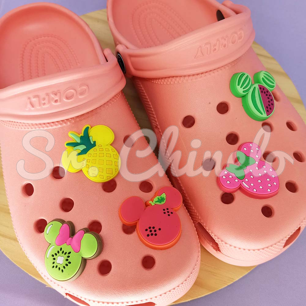 Kit Apliques Minnie e Frutas para Babuche – 5 Unidades