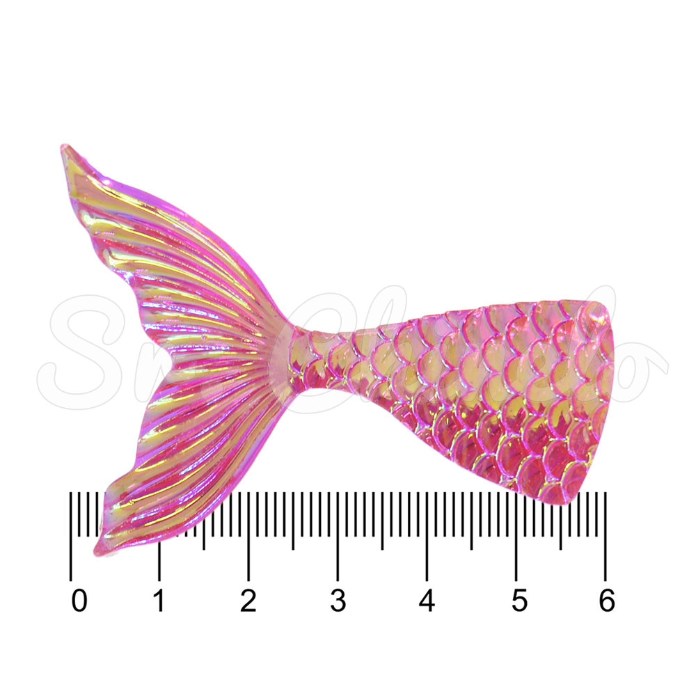 Aplique, Cauda de Sereia, Resina, Rosa