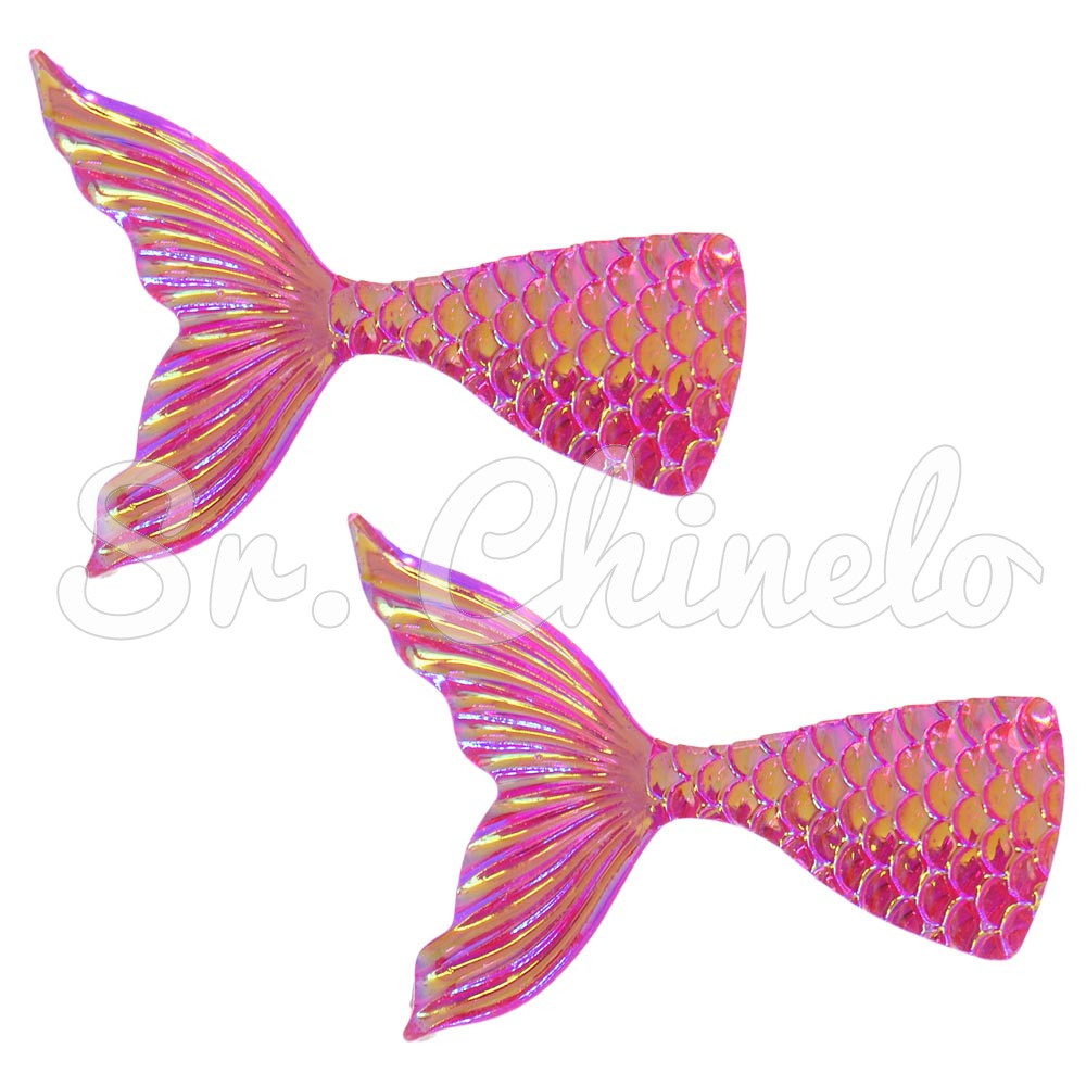 Aplique, Cauda de Sereia, Resina, Pink