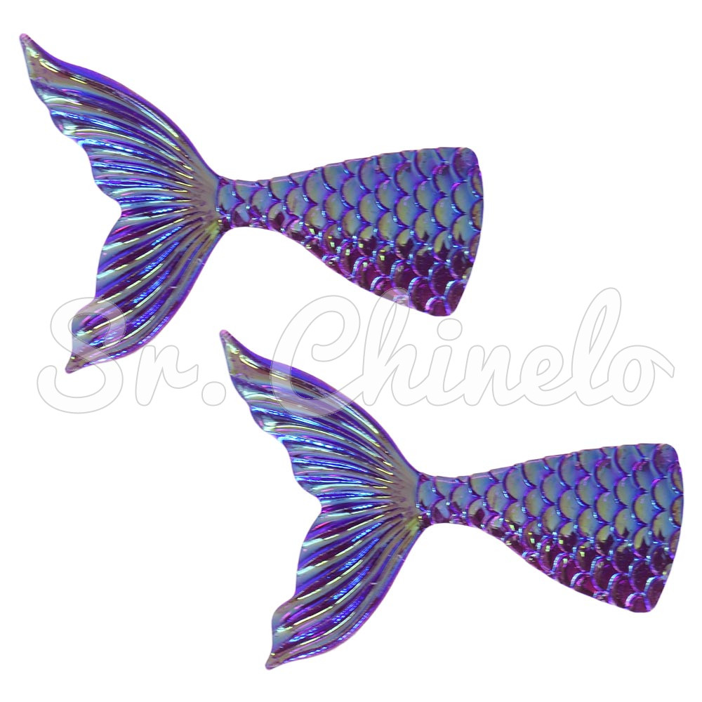 Aplique, Cauda de Sereia, Resina, Roxo