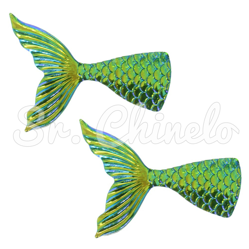 Aplique, Cauda de Sereia, Resina, Verde