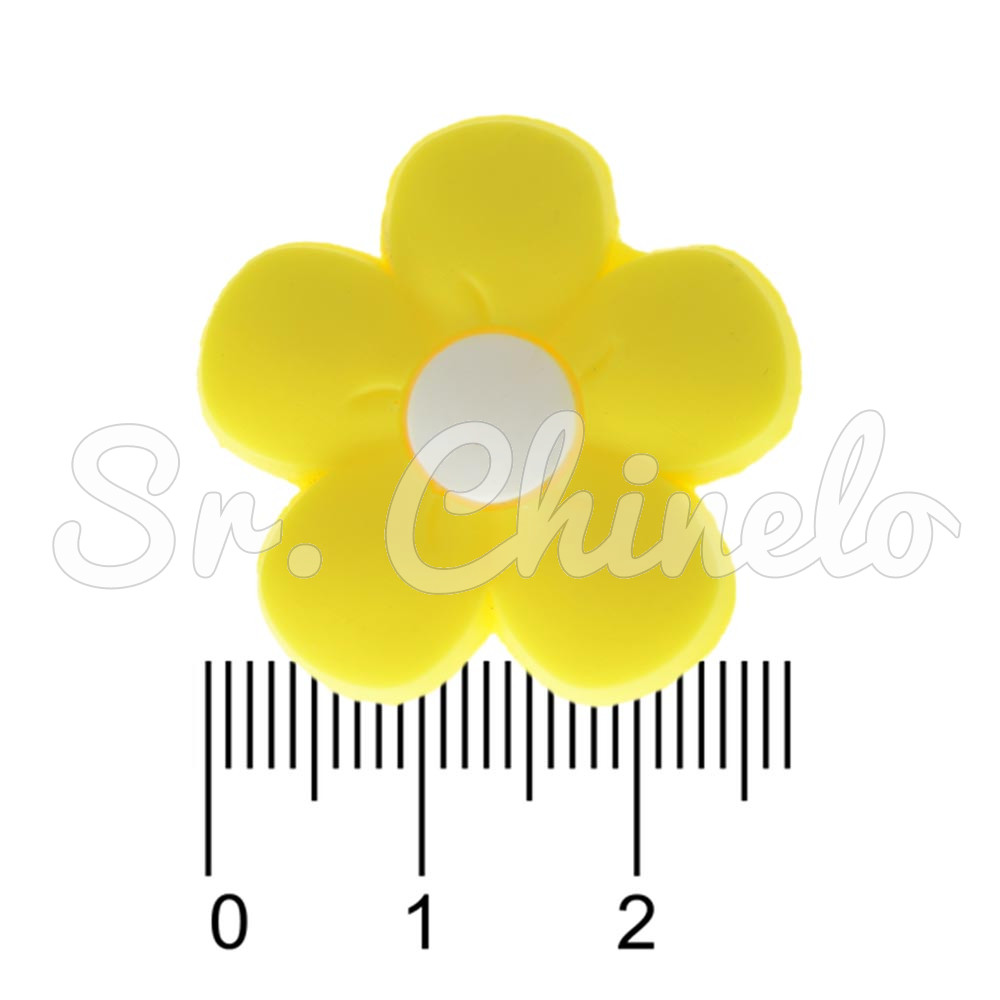 Aplique, Florzinha Candy Color, PVC, Amarelo
