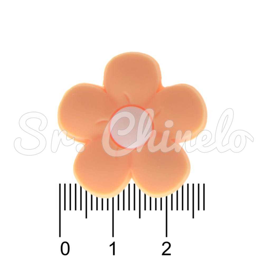 Aplique, Florzinha Candy Color, PVC, Laranja